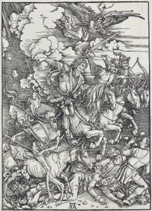 05. Albrecht Dürer, Apocalisse, III. I quattro cavalieri apocalittici, Galleria Nazionale di Praga da Unbekannter Künstler