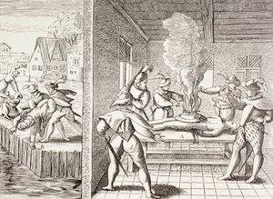 Propaganda del XVI secolo che illustra la violenza dei Gueux contro i cattolici, da 