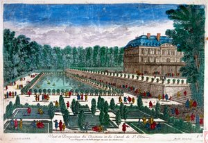 Illustrazione del XVIII secolo che mostra il Castello di Saint-Cloud, un palazzo in Francia da Unbekannter Künstler