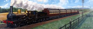 Un treno della West Lancashire Railway trainato dalla locomotiva 