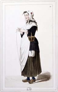 Una magliaia della ghigliottina nel 1793. c.1810 (incisione) da Unbekannter Künstler