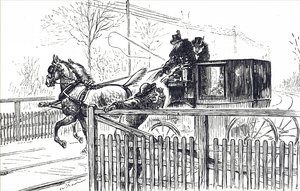 Una carrozza che attraversa le strade di Londra da Unbekannter Künstler