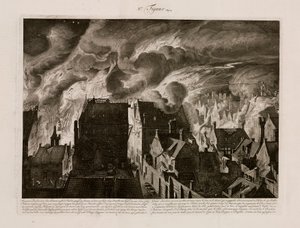 Un grande incendio, Amsterdam, Olanda, 27 luglio 1679