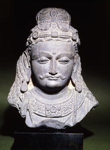 Grande testa di un Bodhisattva con espressione abbattuta, II-III secolo da Unbekannt