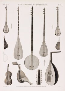Una serie di illustrazioni di strumenti musicali da Unbekannt