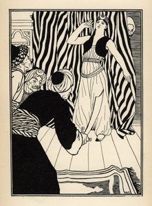 Un sultano nasconde il Barone di Munchausen. Illustrazione di William Strang e JB Clark da Le avventure del Barone di Munchausen di Rudolf Erich Raspe da Unbekannt