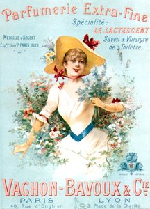 Poster pubblicitario per i profumi Vachon Bavoux c. 1891 da Unbekannter Künstler