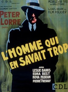 Locandina del film THE MAN WHO KAWAN TOO MECH di Alfred Hitchcock con Peter Lorre 1934 da Unbekannt