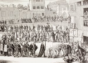 Un Auto-da-fé, o Atto di Fede, processione in Spagna, dopo un