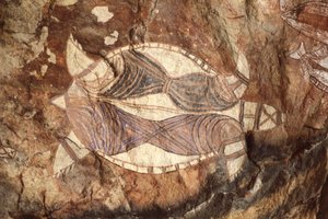 Australia, Territorio del Nord, Arnhem Land, Parco Nazionale Kakadu, Nourlangie Rock, pitture rupestri aborigene
