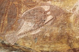 Australia, Territorio del Nord, Arnhem Land, Parco Nazionale Kakadu, Obiri Rock, pitture rupestri aborigene da Benjamin Baud