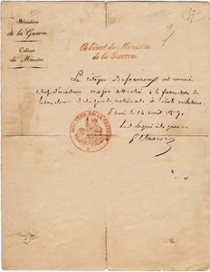 Lettera autografa del delegato alla guerra Gustave Paul Cluseret durante la Comune di Parigi. Dim. 10,7x6,8 cm 1871 da Unbekannt