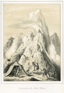 Valanga sul Monte Bianco che ha causato la morte di tre guide. Incisione “Cielo Terra e Mare” di R. Delasalle, circa 1860 da Unbekannt