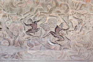 Bassorilievi sulla galleria orientale di Angkor Wat, Cambogia da Unbekannter Künstler