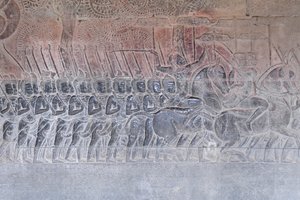 Bassorilievi sulla galleria meridionale di Angkor Wat, Cambogia da Unbekannter Künstler