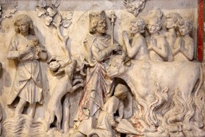 Basilica di Saint-Denis, Basso rilievo, Rappresentazione di una folla che prega quando il re passa da Unbekannt