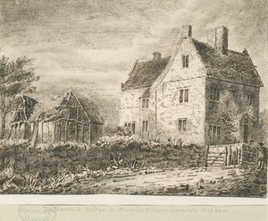 Villaggio di Baswich - casa di Sir William Congreve: disegno a matita e lavaggio, nd [?18° sec.] da Unbekannt