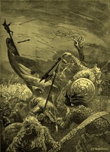 Battaglia di Hastings - morte di Harold II (incisione)