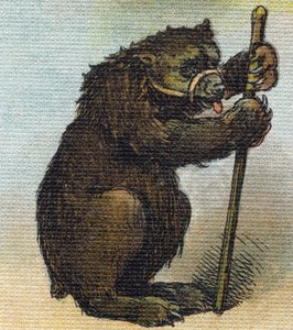 Orso. Incisione in "Alfabeto della mia bambina". Bernardin-Bechet e Fils, librai-editori, Parigi, circa 1895. Album infrangibile su tela. Biblioteca dei Bebè. 12 pagine. Album contenente un metodo di lettura e un abecedario illustrato. Dim: 29,