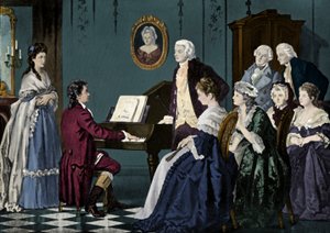 Beethoven che suona da Wolfgang Amadeus Mozart da Unbekannter Künstler
