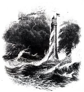 Faro di Bell Rock in una tempesta da Unbekannt