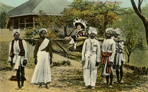 Signora coloniale britannica in palanchino indiano da Unbekannter Künstler