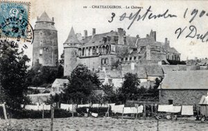 Bretagna, Ille et Vilaine (35), Chateaugiron: vista esterna del castello - Cartolina datata 1904 da Unbekannt