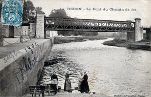 Bretagna, Ille et Vilaine (35), Redon: il ponte ferroviario - Cartolina datata 1904 da Unbekannt