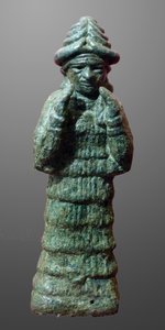 Figurina in bronzo della dea guardiana LAMA, Mesopotamia c.2035-1794 a.C. da Unbekannt