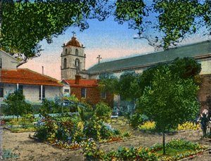California: Missione San Buena Ventura e Giardino da Unbekannter Künstler