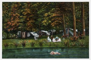 Campeggio negli USA, c.1910 (stampa)