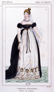 Caroline Bonaparte, c. 1810 (incisione) da Unbekannter Künstler