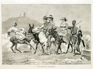 Caricatura di turisti occidentali in Egitto - Illustrazione dall