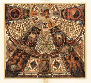 Pittura del soffitto nella Galleria degli Uffizi, Firenze