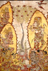 Dipinti sul soffitto nel Palazzo Reale; dei e demoni; Kerta Gosa; Palazzo Taman Gili; Klungkung; Semarapura; Bali; Indonesia; Sud-est asiatico; Asia
