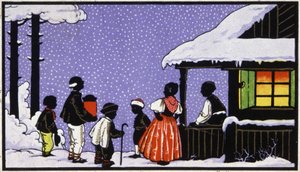 Festa di Natale in un villaggio in Austria, c.1910 da Unbekannter Künstler