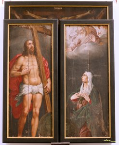 Chiesa (Eglise Saint-martin). Interno. Trittico. La Crocifissione.