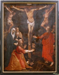 Chiesa (Eglise Saint-Martin). Interno. Trittico. La Crocifissione da Unbekannter Künstler