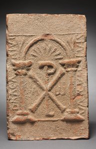 Placca tombale del columbarium con il monogramma di Cristo, 500-800 da Unbekannt