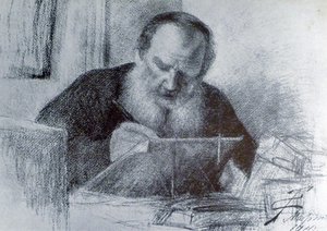 Conte Lev Tolstoj (9 settembre 1828 - 20 novembre 1910) da Unbekannter Künstler