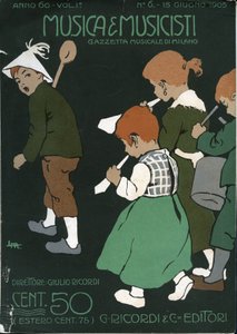 Copertina della rivista musicale italiana Musica e Musicisti, Gazzetta Musicale di Milano, Ricordi da Unbekannter Künstler