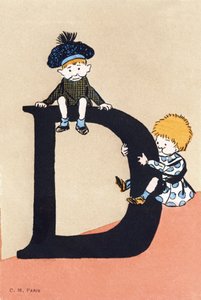 D come due, scendere - Alfabeto bambini. C. M. editore, Parigi. Cartoline dipinte a mano, affrancate nel 1904. Dimensioni: 14 x 9 cm da Unbekannt