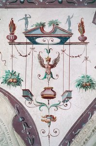 (dettaglio) del soffitto della Sala delle Grottesche, Castello della Manta, Manta (Cuneo), Piemonte, Italia da Benjamin Baud