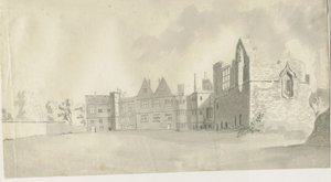 Castello di Dudley - Il Mastio: disegno a lavaggio seppia, nd [c 1790] da Unbekannt