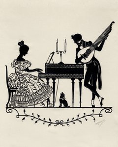 Duo con Liuto-Chitarra e Pianoforte, Vienna, c.1900 (stampa) da Unbekannter Künstler