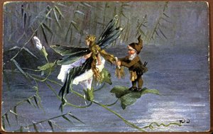 Nano che intreccia una fata, inizio XX secolo da Unbekannter Künstler