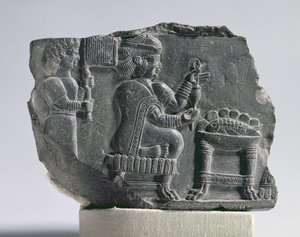 Donna elamita che fila, Periodo Neo-Elamita, c.700-600 a.C. da Unbekannt