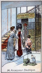 Ascensore elettrico, c. 1910 (illustrazione) da Unbekannter Künstler