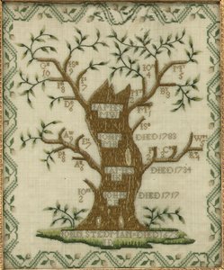Albero genealogico ricamato da Unbekannt
