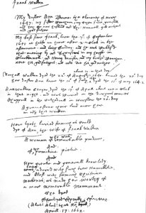 Annotazioni di Izaak Walton sulla sua copia del Libro della Preghiera Comune, dopo il 1662 da Unbekannt
